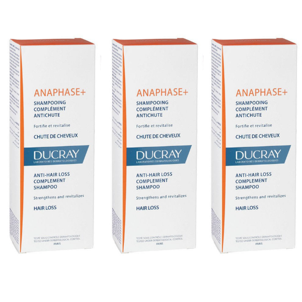 Ducray Anaphase Plus + Antihair Loss Complement Shampoo 200ml (Pack of 3)